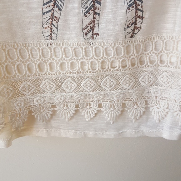 NWOT Embellished Boho Lacey Crop Top - Picture 4 of 4